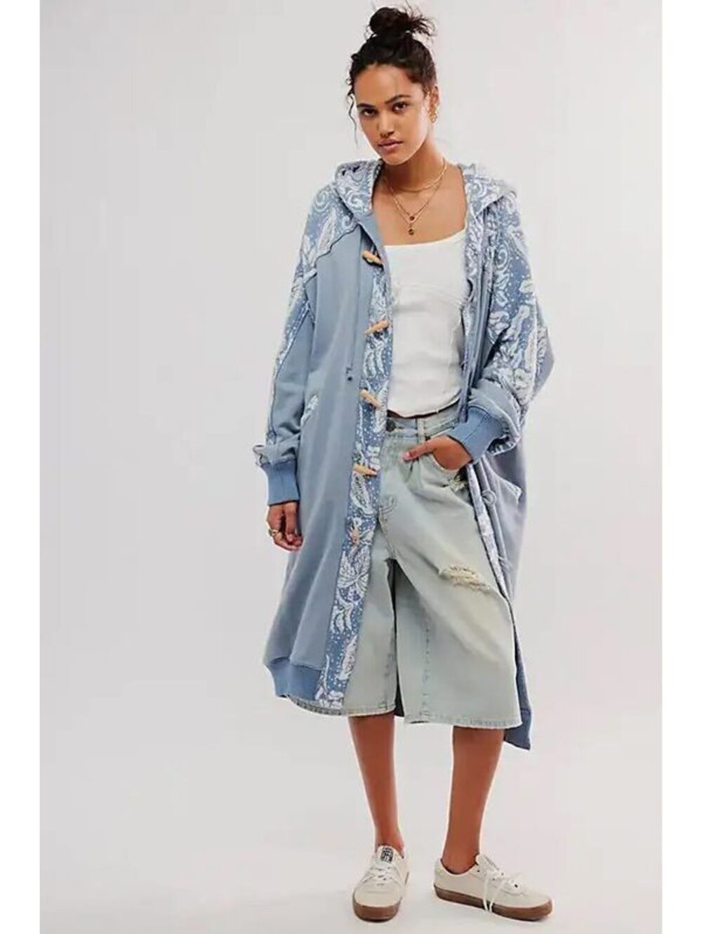 Free People Last Splash Sweatshirt Duster NWT Large